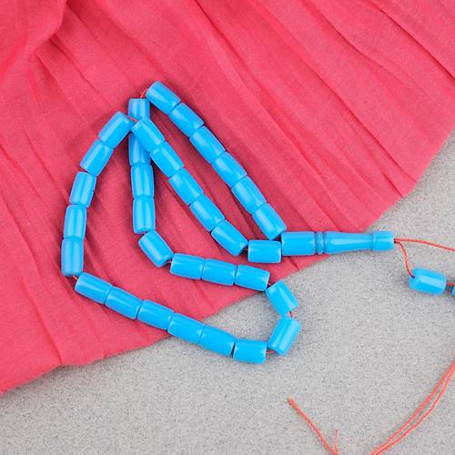U�ak Cam� Kesme Kesim 7x10mm Tesbih P�sk�ls�z A��k Mavi