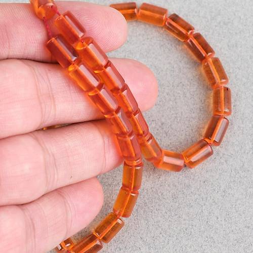 Ate� Kehribar Eski Heykel Objeden Bilek Boy Yumu�ak Kesme Kesim 5.5x10.5mm Tesbih