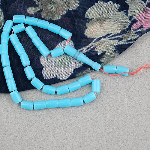 U�ak Cam� Kesme Kesim 7x10mm Tesbih P�sk�ls�z Turkuaz