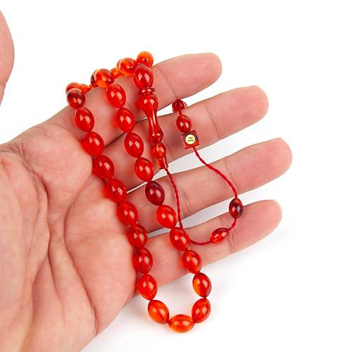 Skma Kehribar Beyzi Kesim 7.5x10mm Tesbih