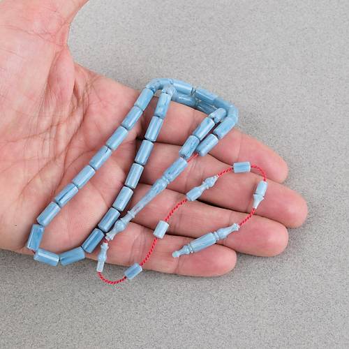 Katalin �ubuk Usta ��i Kesme Kesim 5x11mm Tesbih -A��k Mavi�