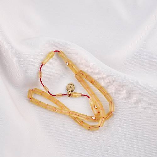 Ate� Kehribar Eski Alman Oyun Zar Obje Patinli Usta ��i �mzal� Parmak Boy Kesme Kesim 3.5x6mm Tesbih