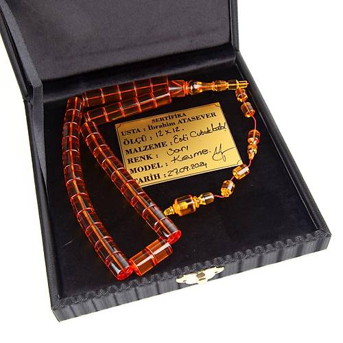 Kadim Katalin ubuk Kesme Kesim 12x12mm Tesbih - Sar - brahim Atasever Usta i