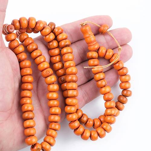 �im�ir A�ac� Boyal� Turuncu 99luk Tekerlek Kesim 10x6mm Namaz Tesbihi