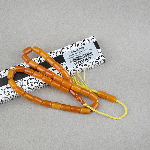 Omari S�kma Kehribar Yumu�ak Kesme Kesim Oturtma �mameli Sistemli 7x11mm Tesbih