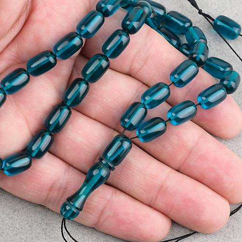 Ate� Kehribar Kaps�l Kesim 7x11mm Tesbih P�sk�ls�z Z�mr�t Ye�ili