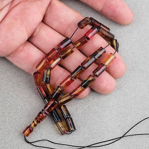 S�kma Kehribar Kesme Kesim 6x10mm Tesbih P�sk�ls�z