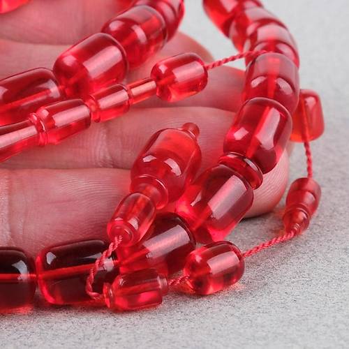 Alman Katalin Usta i Kapsl Kesim 8x11.5mm Tesbih -Krmz