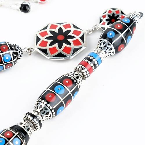 Erzurum Oltu 925Ayar Gm lemeli Nakka mame Gm Pskl Kapsl Kesim 13x15mm Tesbih