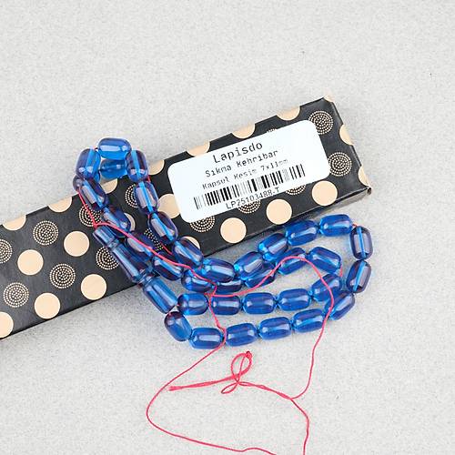 S�kma Kehribar Kaps�l Kesim 7x11mm Tesbih P�sk�ls�z