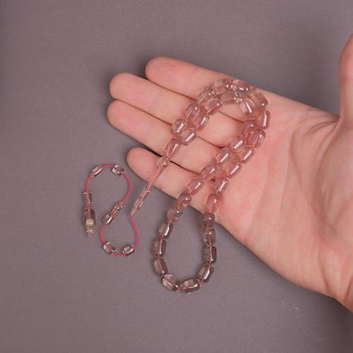 �brahim Atasever Usta ��i �mzal� Alman Katalin Kaps�l Kesim 7.5x11.5mm Tesbih - �effaf Gri