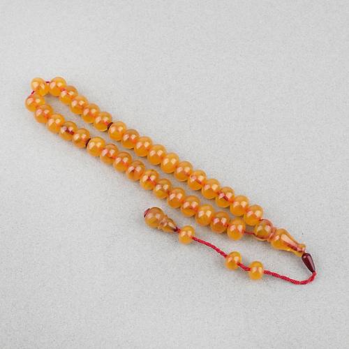 Skma Kehribar Eski Sandk Malndan Tral Tekerlek Kesim 14x11mm Tesbih