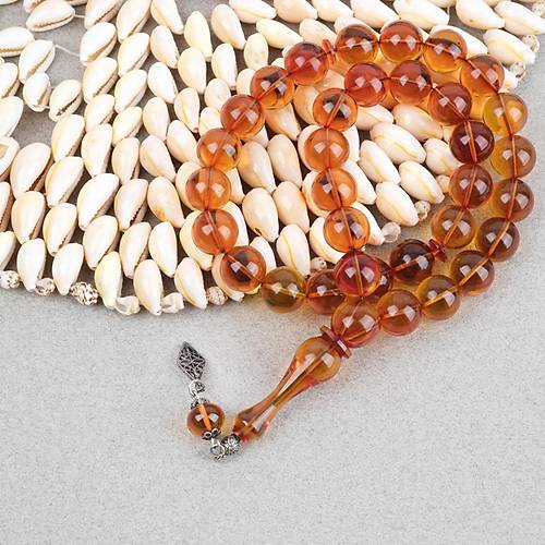 Ate� Kehribar Alman �ubuk K�re Kesim 12mm Tesbih