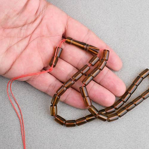 U�ak Cam� Kesme Kesim 7x10mm Tesbih P�sk�ls�z �effaf Kahverengi