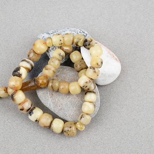 Damla Kehribar Tekerlek Kesim 12x11mm Tesbih