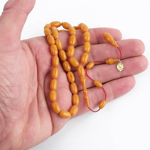 Kadim Katalin Eski Teker Obje Usta i mzal Beyzi Kesim 6x10mm Tesbih -Kays