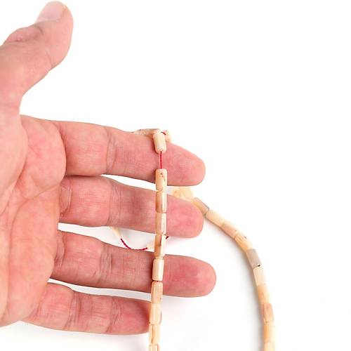 Kadim Katalin Eski Amerikan Istaka Kapsl Kesim  4x9.5mm Tesbih -Bej