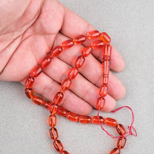 Ate� Kehribar Kaps�l Kesim 7x11mm Tesbih P�sk�ls�z