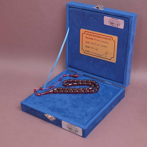 Alman Katalin Usta ��i �mzal� Kaps�l Kesim 9x11.5mm Tesbih - Bordo