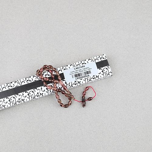 S�kma Kehribar Beyzi Kesim Sistemli Bilek Boy 5x8mm Tesbih Kahverengi