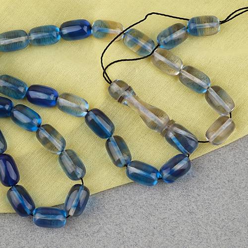 S�kma Kehribar Kaps�l Kesim 7x11mm Tesbih P�sk�ls�z A��k Mavi