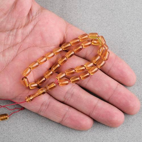 S�kma Kehribar Kaps�l Kesim Bilek Boy 5x8mm Tesbih P�sk�ls�z Sar�