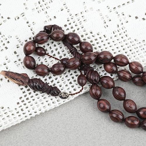 Kral A�ac�  Usta ��i �mzal� �zel El ��i Oyma �mame ve Hitame Beyzi Kesim 9x12mm Tesbih