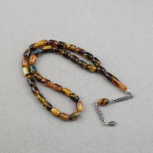 Arizona Katalin Alpaka P�sk�l Kaps�l Kesim 8x12mm Tesbih- Kahverengi