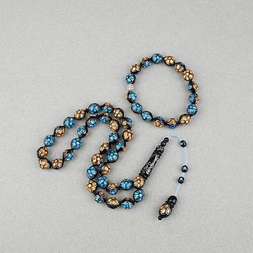 Kuka G�m�� ��lemeli Sistemli, G�m�� Nakka� �mame Beyzi Kesim 11x13mm Tesbih ve Bileklik Seti