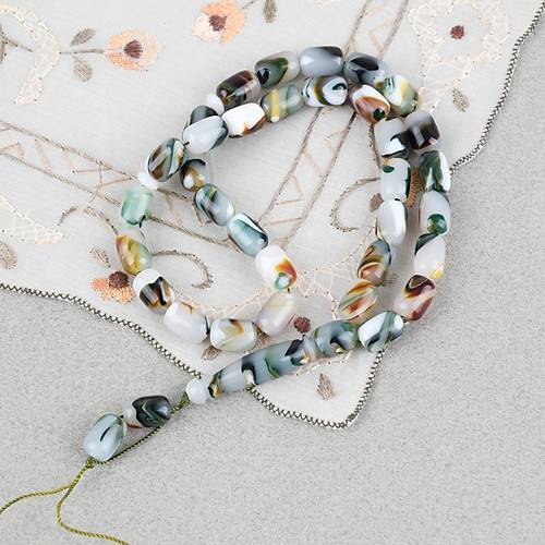 Arizona Katalin Kaps�l Kesim 8x12mm Tesbih (P�sk�ls�z) - Ye�il Beyaz