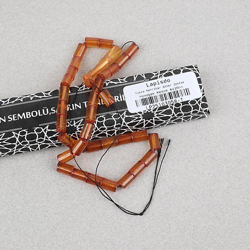 Ate� Kehribar Kesme Kesim 7x10mm Tesbih -�effaf Amber