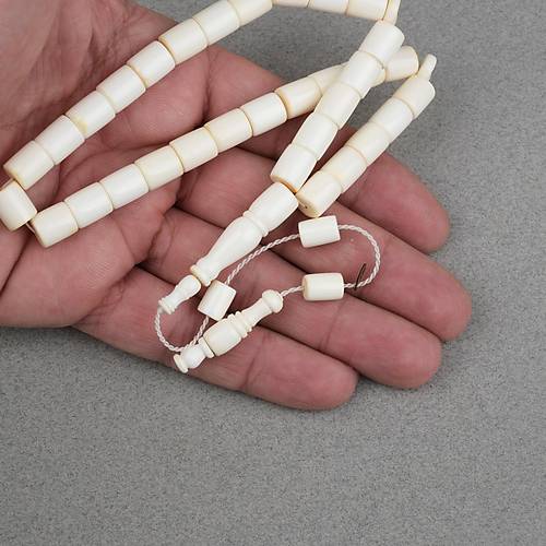 Kadim Katalin Eski Mahjong Ta�� Obje D�nem Mesut Varl� Usta ��i �mzal� Yumu�ak Kesme Kesim 8x9mm Tesbih