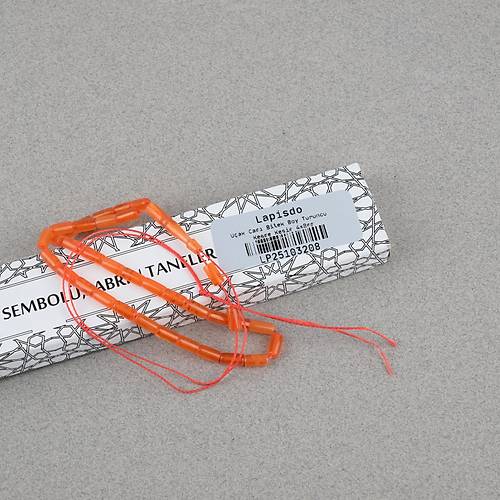 U�ak Cam� Kesme Kesim 4x8mm Tesbih - Turuncu