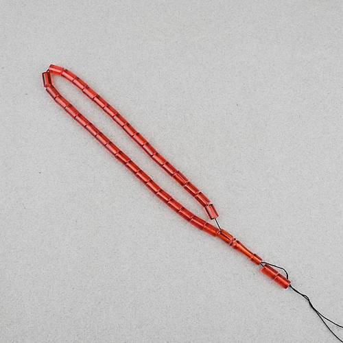 S�kma Kehribar Kesme Kesim 6x10mm Tesbih P�sk�ls�z Turuncu