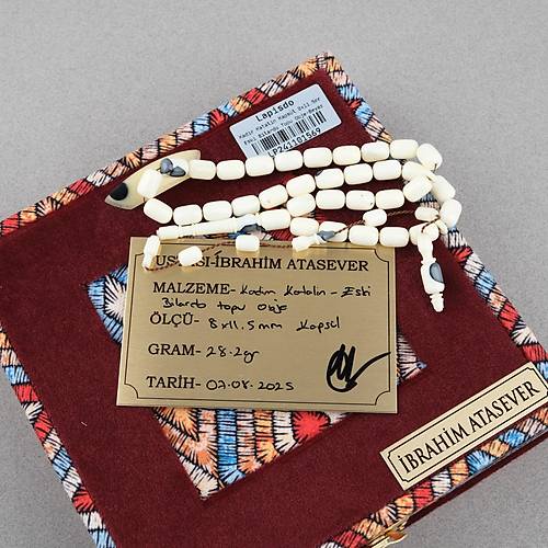 Bilardo Topu Obje Katalin Beyaz Kaps�l Kesim 8x11.5mm Tesbih