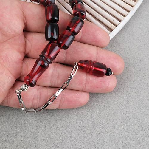 S�kma Kehribar P�sk�ll� Efe Boy Kaps�l Kesim 10x13mm Tesbih