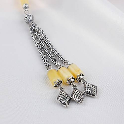 Rus Kaya Damla Kehribar Kesme Kesim 6.5x10mm Tesbih