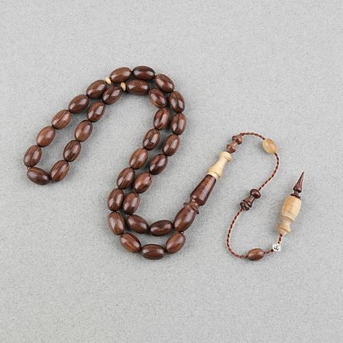 Cocus A�ac� Usta ��i �mzal� Bademi Kesim 9x13mm Tesbih