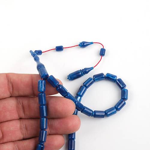 Kadim Katalin Eski Amerikan Istaka Kapsl Kesim  6x10mm Tesbih -Parlament Mavi