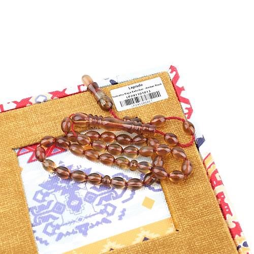 Sumatra Kaya Damla Kehribar Beyzi Kesim 8x12mm Tesbih