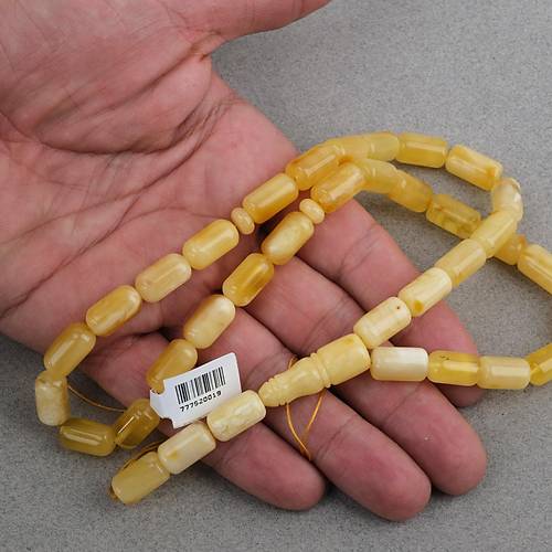 Kaya Damla Kehribar -Balt�k Arpa Kesim 7x14.5mm Tesbih