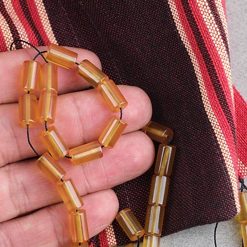 S�kma Kehribar Kesme Kesim 6x10mm Tesbih P�sk�ls�z