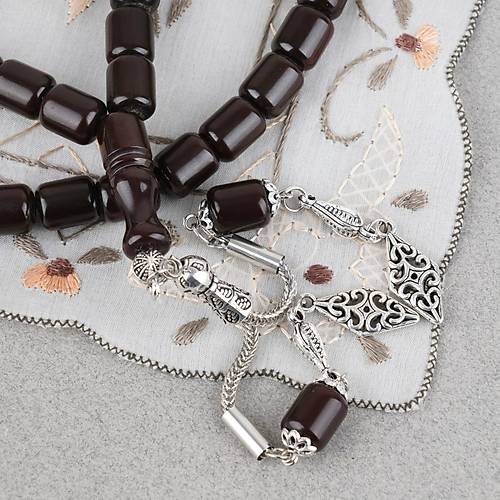 Katalin �ubuk Alpaka P�sk�l Kaps�l Kesim 9x11mm Tesbih -Koyu Bordo
