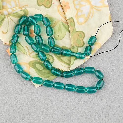 S�kma Kehribar Kaps�l Kesim 7x11mm Tesbih P�sk�ls�z Ye�il