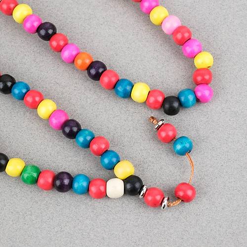 Bonibon 99luk Renklli Boyal� Ah�ap K�re Kesim 10mm Namaz Tesbihi