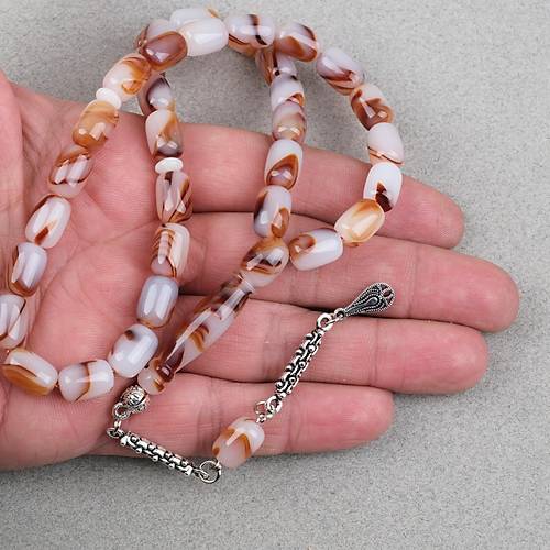 Arizona Katalin Alpaka P�sk�l Kaps�l Kesim 8x12mm Tesbih- Kahverengi