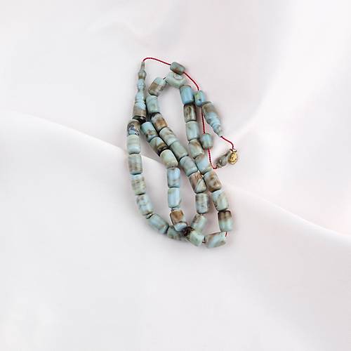 Kadim Katalin Eski Obje Usta i mzal Kapsl Kesim 7.5x11mm Tesbih -Firuze