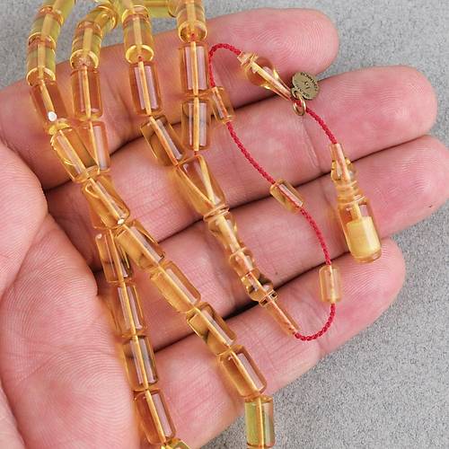 Ate� Kehribar Eski Oyun Zar Obje Patinli Bilek Boy Beyzi Kesim 5.5x10mm Tesbih