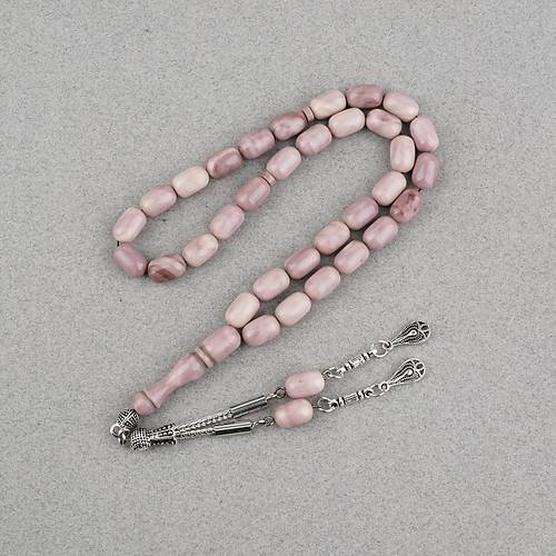 S�kma Kehribar Kaps�l Kesim Alpaka P�sk�ll� 7x11mm Tesbih