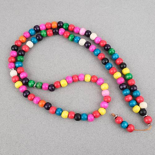 Bonibon 99luk Renklli Boyal� Ah�ap K�re Kesim 10mm Namaz Tesbihi